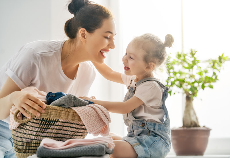 Happy mother and child